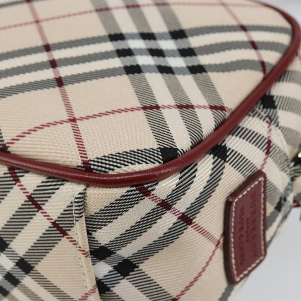 Authentic BURBERRY Nova Check Blue Label Shoulder Bag Canvas Beige Silver - Picture 4 of 16